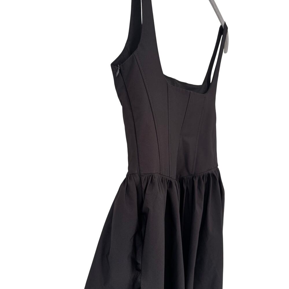 Zara Women’s Black Corset Fit Flare Mini Dress Square Neck Sleeveless Size S - Picture 9 of 10